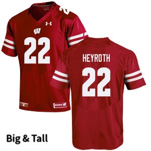 Men's Wisconsin Badgers NCAA #22 Jacob Heyroth Red Authentic Under Armour Big & Tall Stitched College Football Jersey RN31Y35SI